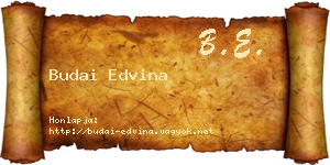 Budai Edvina névjegykártya